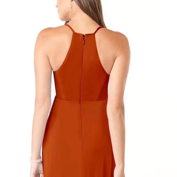 Azazie Rust Maxi Dress Size A8 - Picture 3 of 9